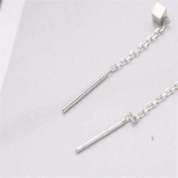 Small Square Ear Threader Earrings