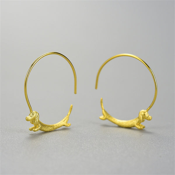 Dachshund Dog Hoop Earrings