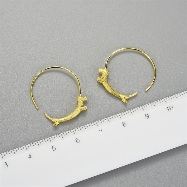 Dachshund Dog Hoop Earrings