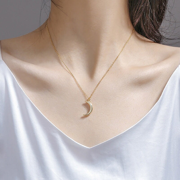 Crescent Moon Pendant Necklace