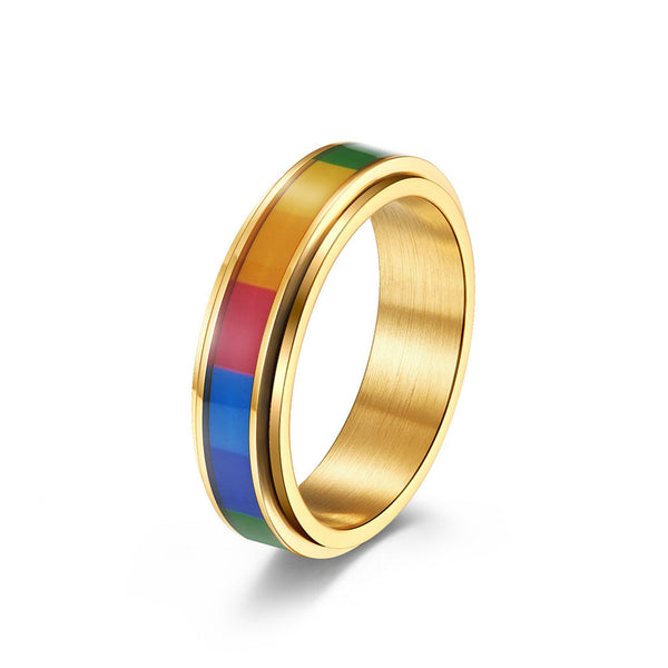 Rainbow LGBTQ Pride Fidget Spinner Ring