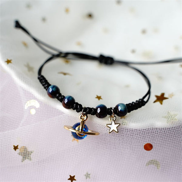 Planet Moon Star Braided Couple Bracelet