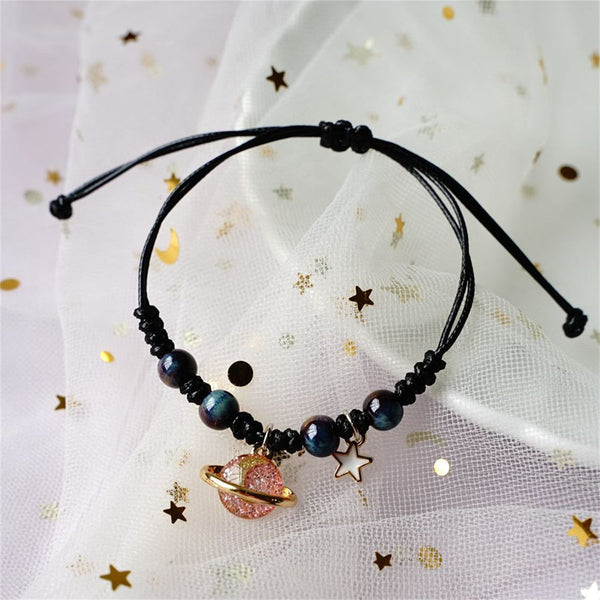 Planet Moon Star Braided Couple Bracelet