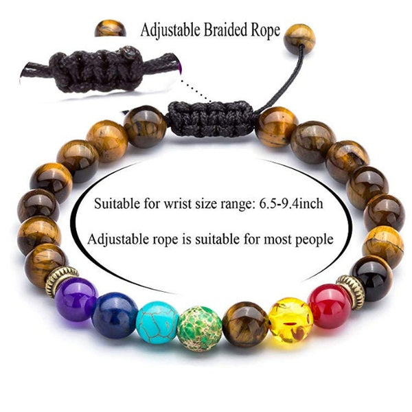 Rainbow Raw Stone Beaded Bracelet