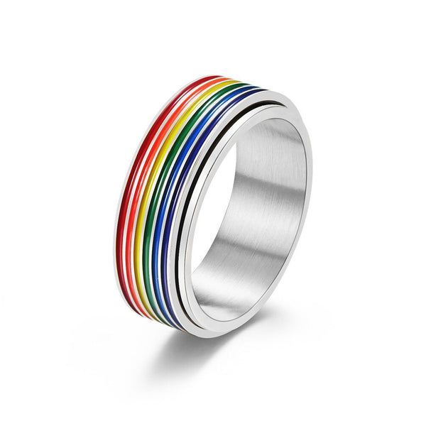 Rainbow LGBTQ Pride Fidget Spinner Ring