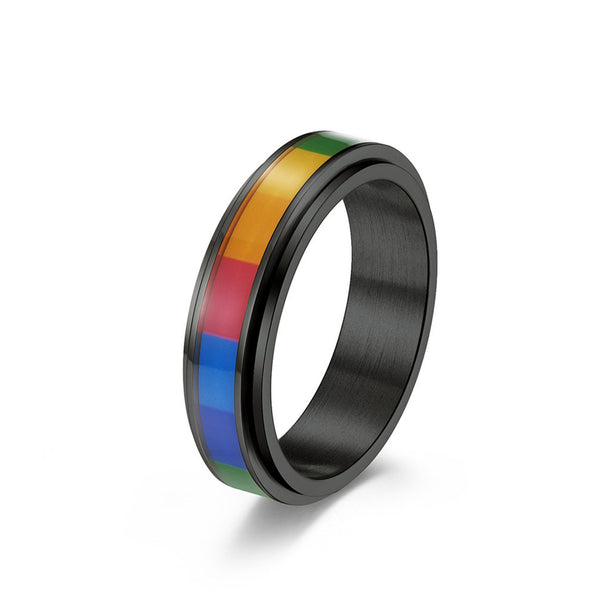 Rainbow LGBTQ Pride Fidget Spinner Ring