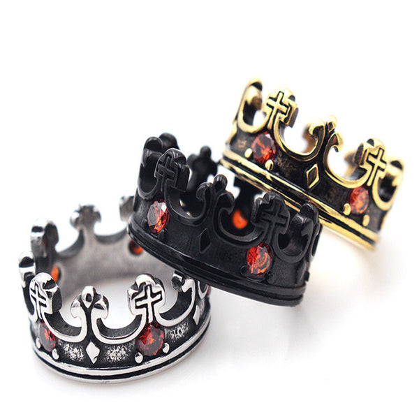 Crown Couple Matching Statement Ring