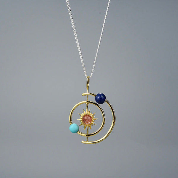 Solar System Sun Planet Necklace