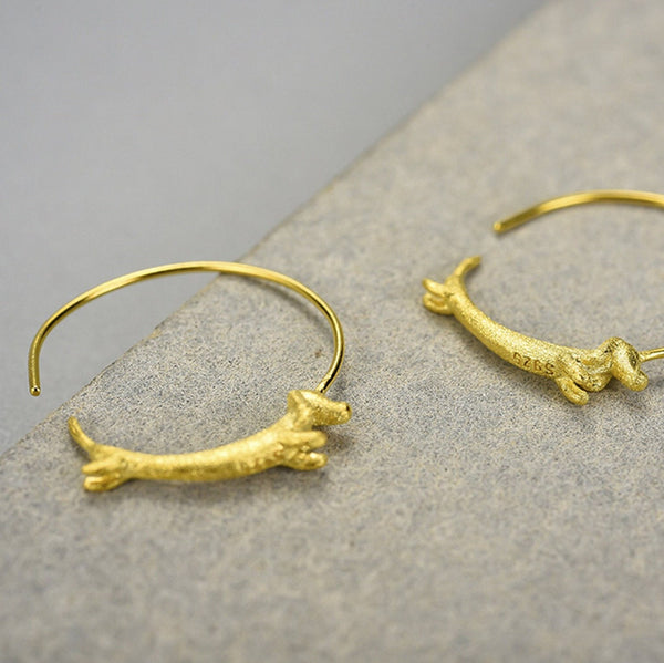 Dachshund Dog Hoop Earrings