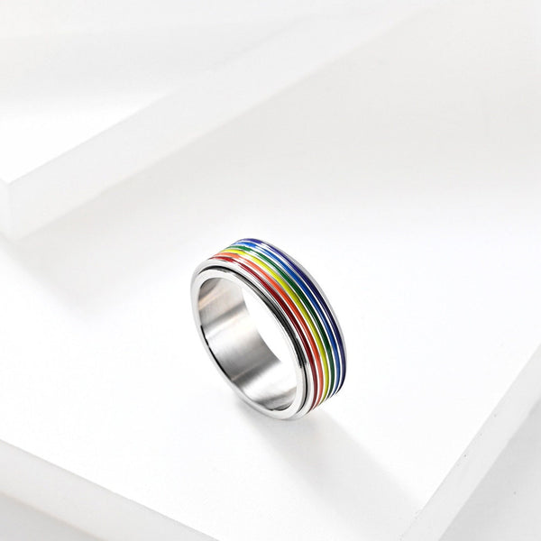 Rainbow LGBTQ Pride Fidget Spinner Ring