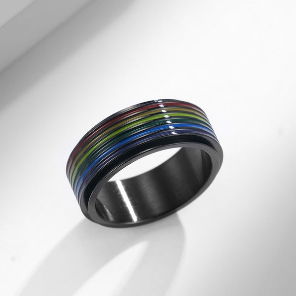 Rainbow LGBTQ Pride Fidget Spinner Ring