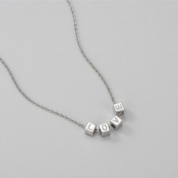 Square Letter Bead Name Necklace