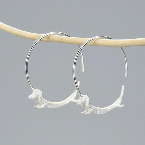 Dachshund Dog Hoop Earrings