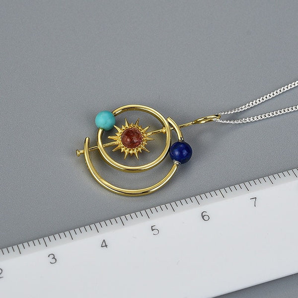 Solar System Sun Planet Necklace