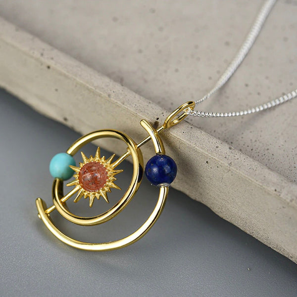 Solar System Sun Planet Necklace