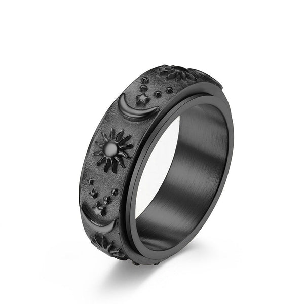 Sun Moon Star Fidget Spinner Band Ring