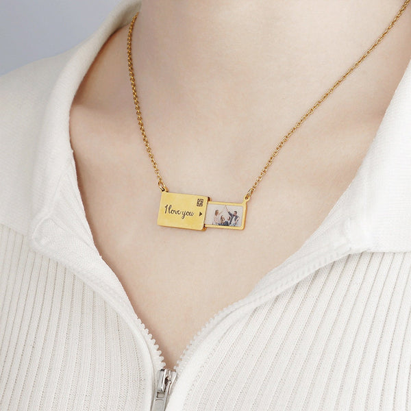 Envelope Custom Photo Locket Necklace