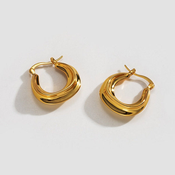 Color Enamel U Shaped Hoop Earrings