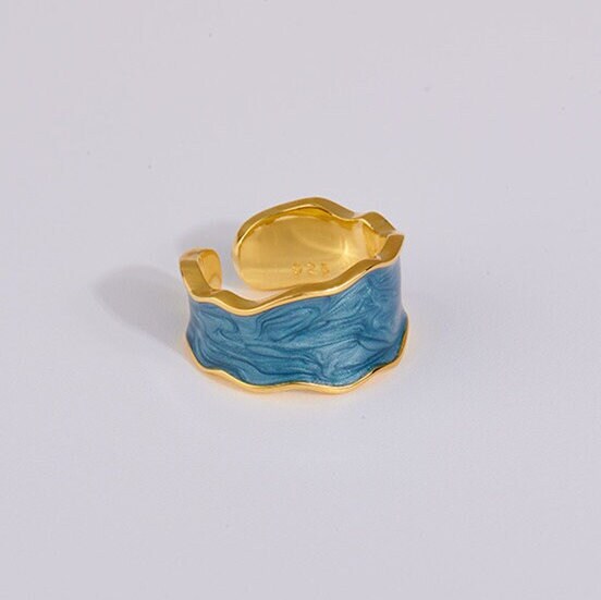 Color Enamel Free Form Band Ring