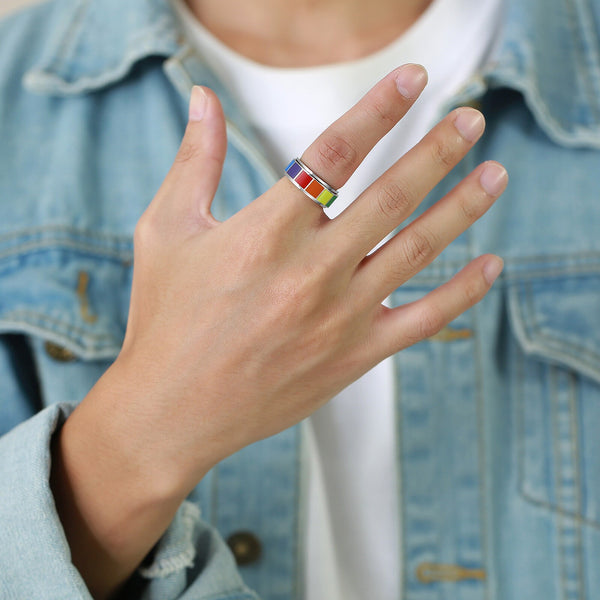 Rainbow LGBTQ Pride Fidget Spinner Ring