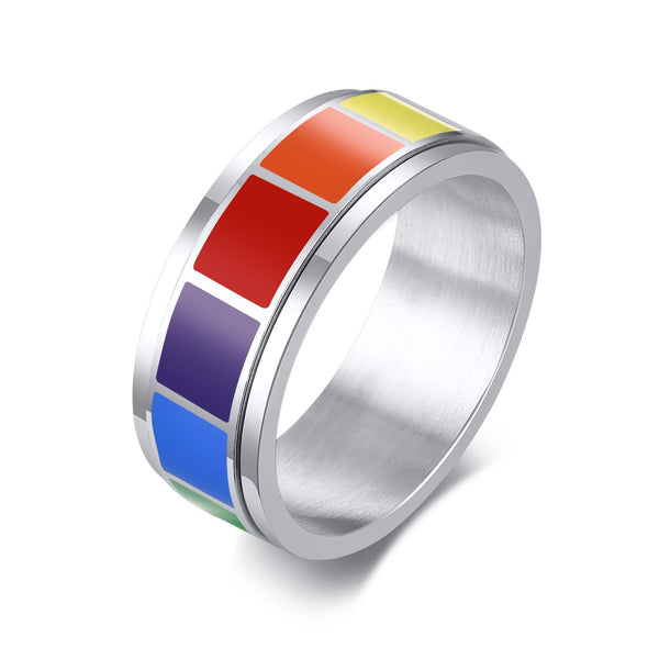 Rainbow LGBTQ Pride Fidget Spinner Ring