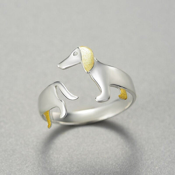 Dachshund Dog Stacking Band Ring