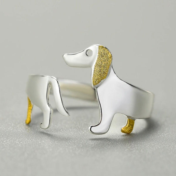 Dachshund Dog Stacking Band Ring