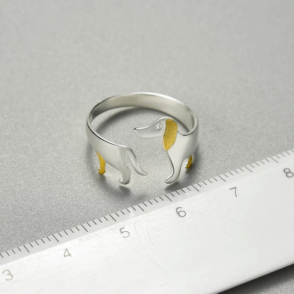 Dachshund Dog Stacking Band Ring