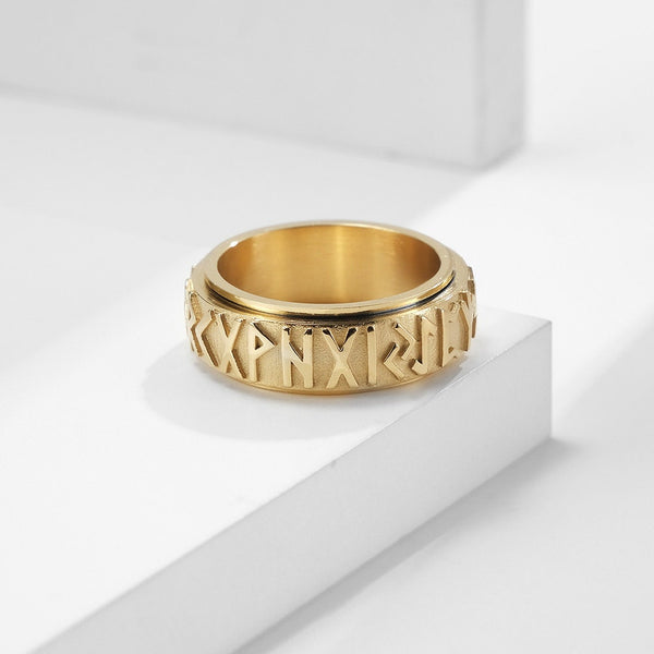 Runic Alphabets Fidget Spinner Band Ring