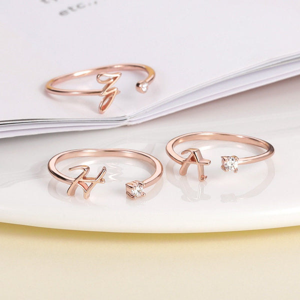 Initial Letter Stackable Ring