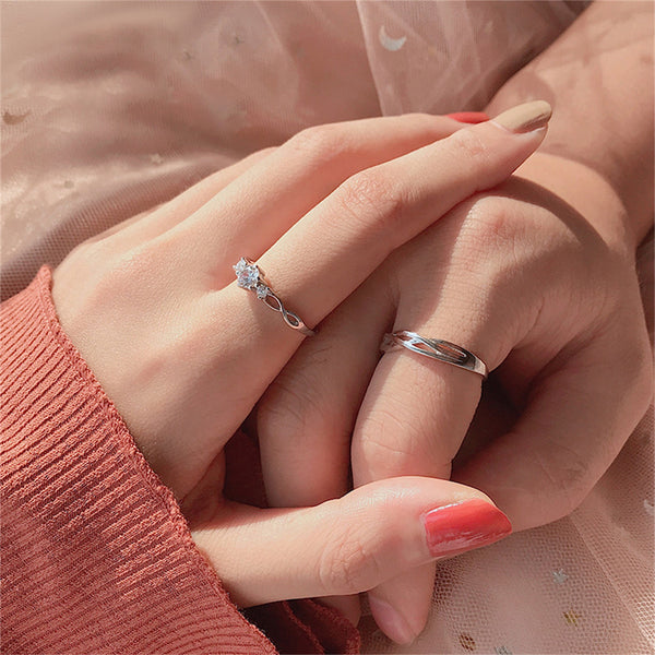 Wing Fish Silver Couple Matching Ring