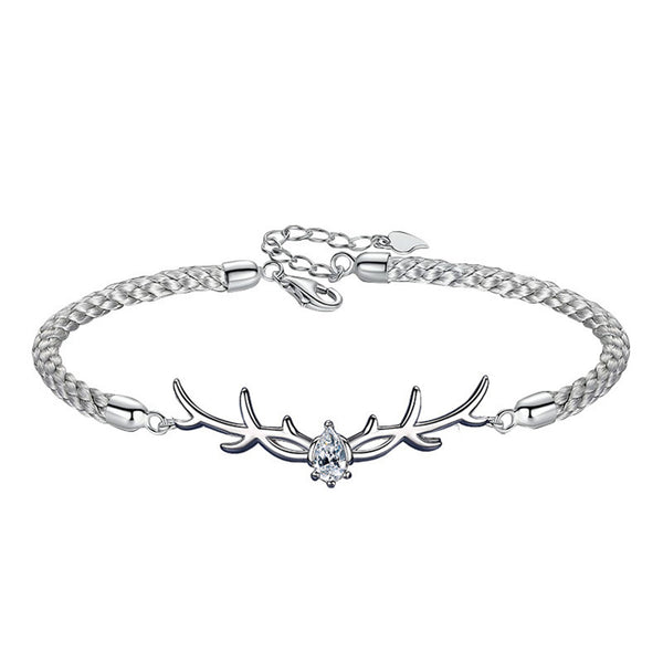 Deer Head Antler Matching Couple Bracelet