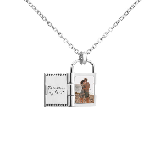 Lock Custom Photo Locket Pendant Necklace