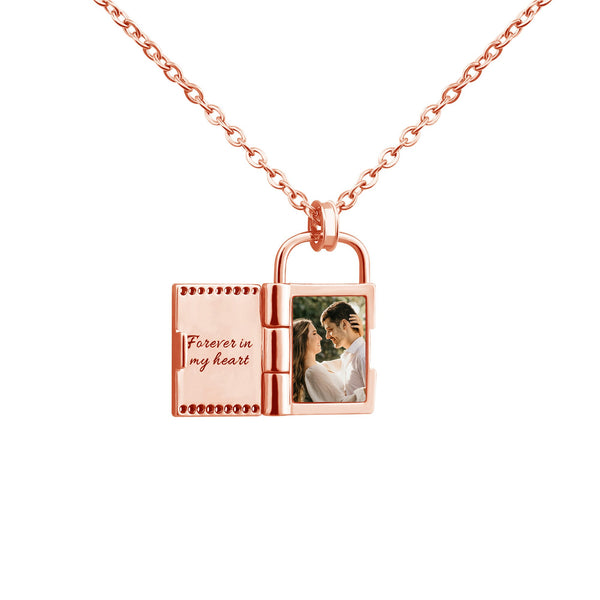 Lock Custom Photo Locket Pendant Necklace