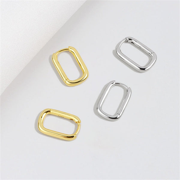 Minimalist Rectangular Hoop Earrings