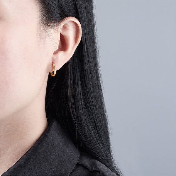 Minimalist Rectangular Hoop Earrings