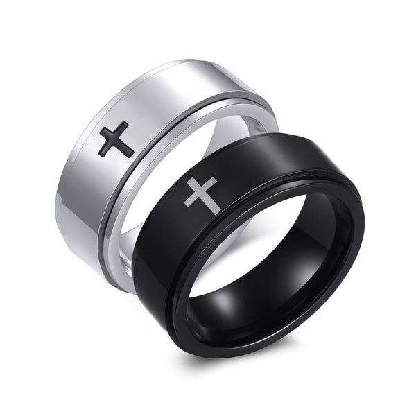 Cross Anxiety Fidget Spinner Band Ring