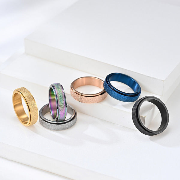 Rainbow Chrome Fidget Spinner Ring