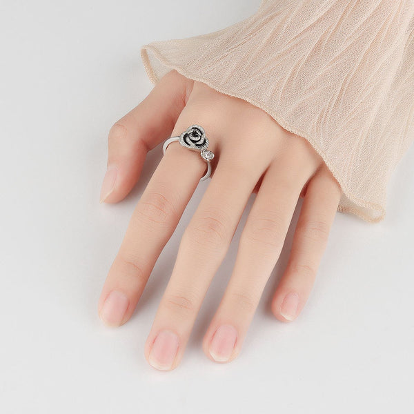 Rose Flower Anxiety Fidget Spinner Ring