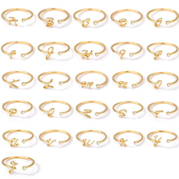 Initial Letter Stackable Ring