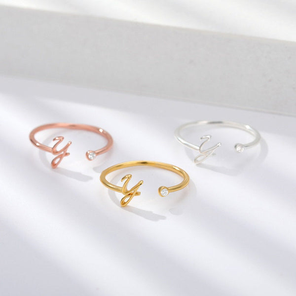 Initial Letter Stackable Ring