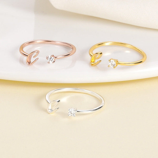 Initial Letter Stackable Ring