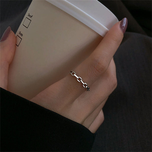 Silver Stacking Chain Ring