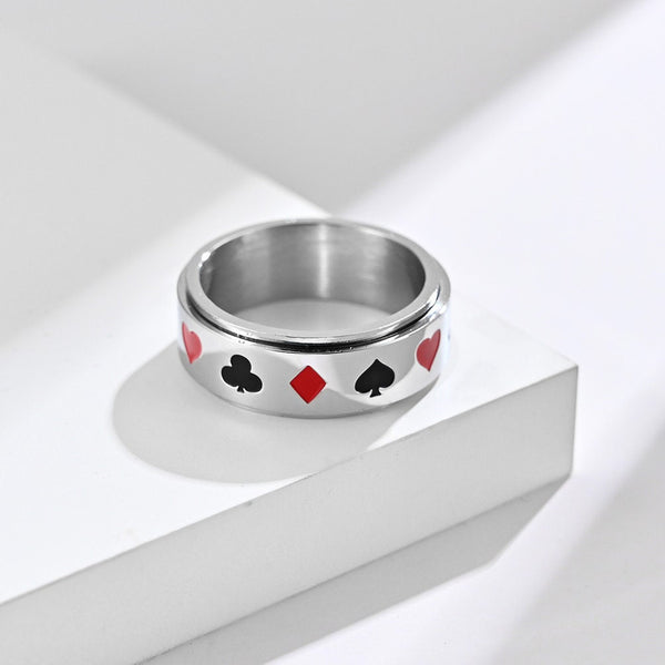 Poker Card Fidget Spinner Ring