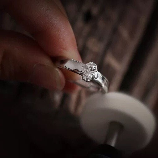 Moon Star Astronaut Matching Couple Ring