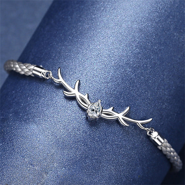 Deer Head Antler Matching Couple Bracelet