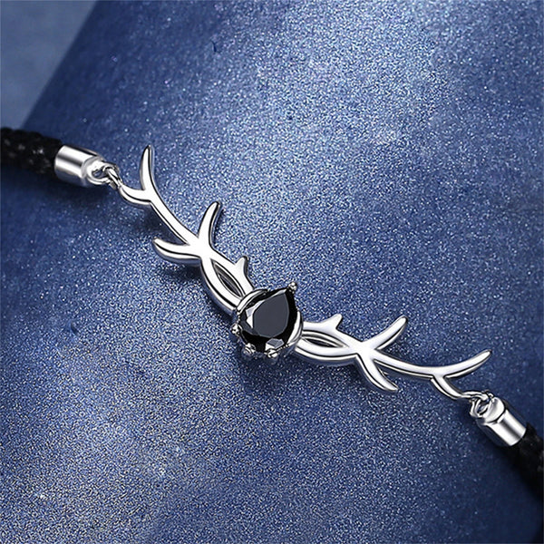 Deer Head Antler Matching Couple Bracelet