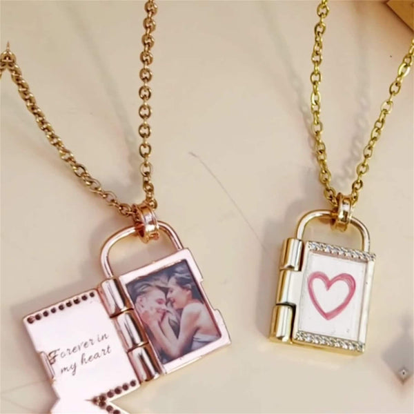 Lock Custom Photo Locket Pendant Necklace