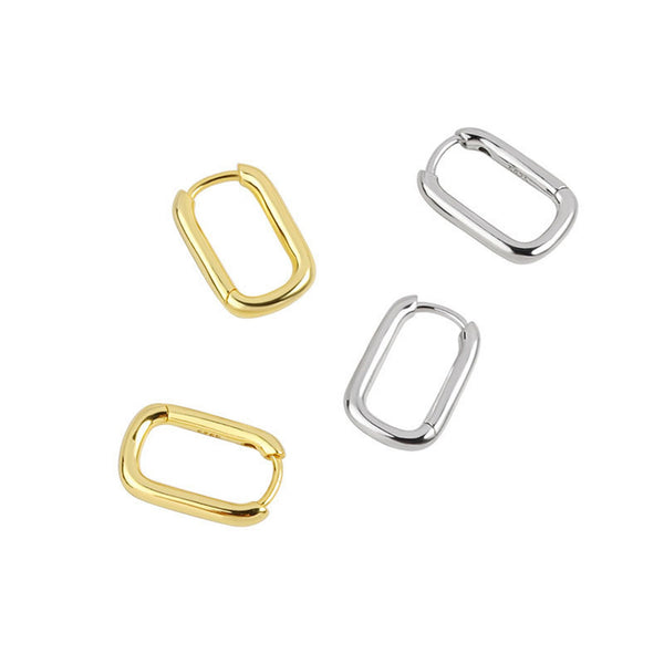 Minimalist Rectangular Hoop Earrings