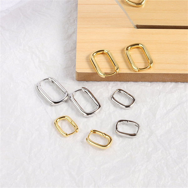 Minimalist Rectangular Hoop Earrings